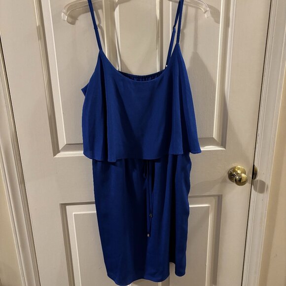 Boston Proper Women's Royal Blue Layered Spaghetti-Strap Dress ~ Medium - Picture 1 of 6